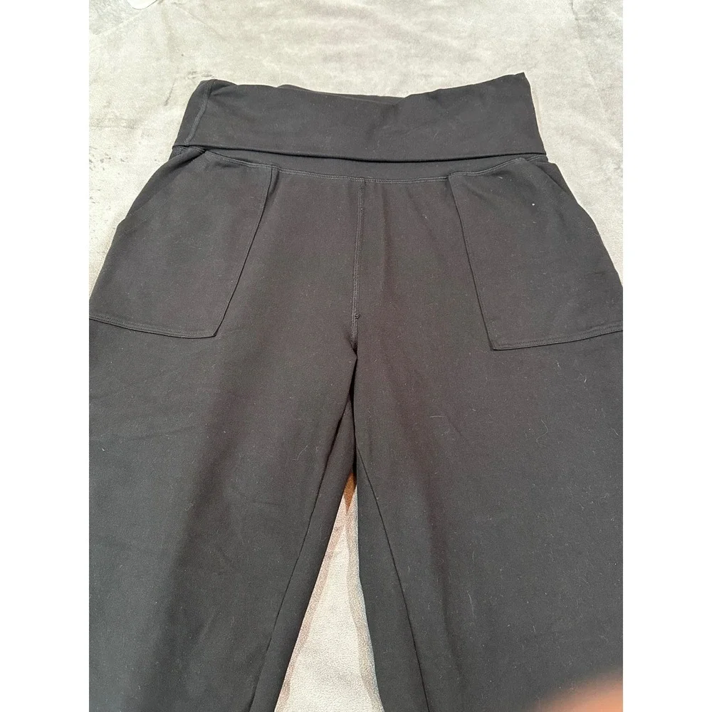 OFFLINE by Aerie Real Me Joggers Black High Waisted Foldover Pants Medium Long